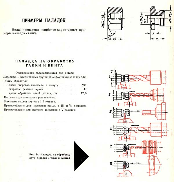 Налагодження на обробку гайки та ггвинта одночасно